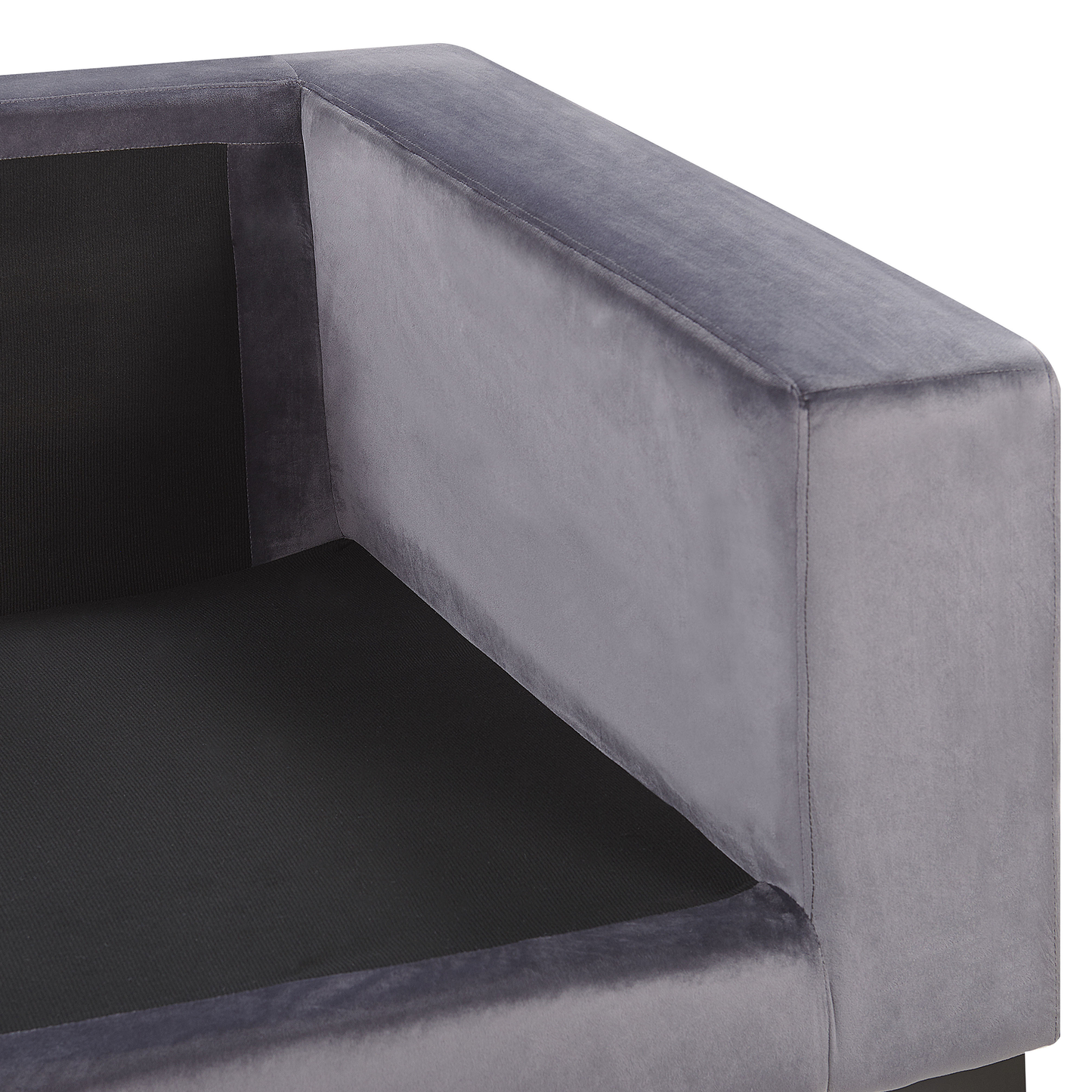 3-Sitzer Sofa Samtstoff dunkelgrau VADSTENA