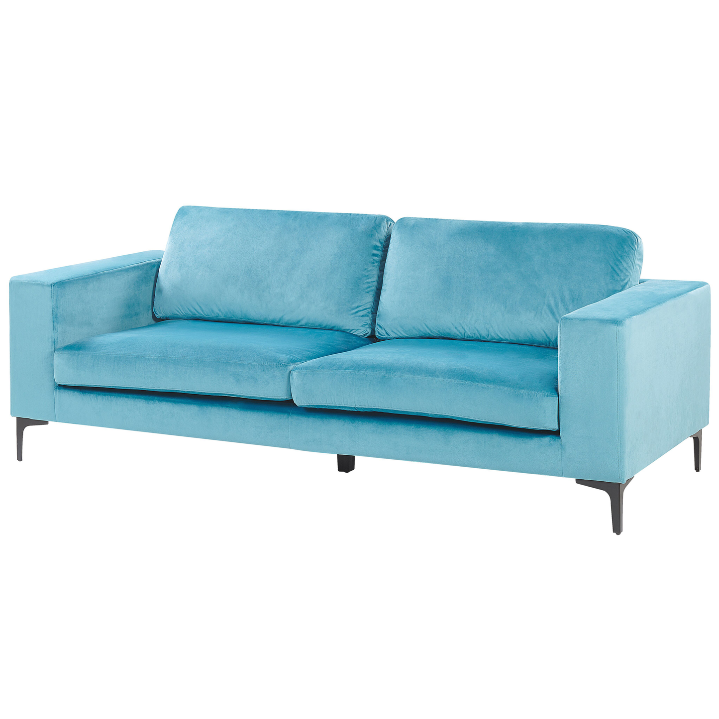 3-Sitzer Sofa Samtstoff hellblau VADSTENA