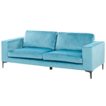 3-Sitzer Sofa Samtstoff hellblau VADSTENA