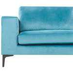 3-Sitzer Sofa Samtstoff hellblau VADSTENA