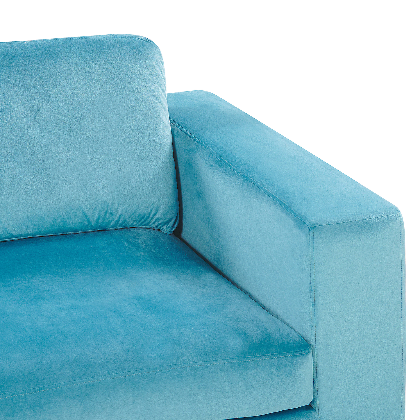 3-Sitzer Sofa Samtstoff hellblau VADSTENA