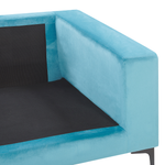 3-Sitzer Sofa Samtstoff hellblau VADSTENA