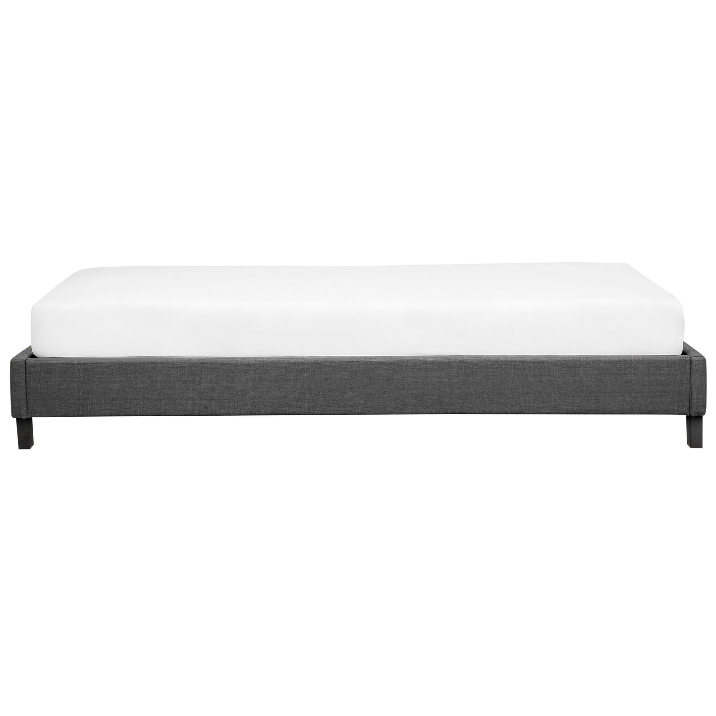 Bett mit Lattenrost Stoff ROANNE 90 x 200 cm Grau