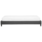 Bett mit Lattenrost Stoff ROANNE 90 x 200 cm Grau