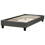 Bett mit Lattenrost Stoff ROANNE 90 x 200 cm Grau