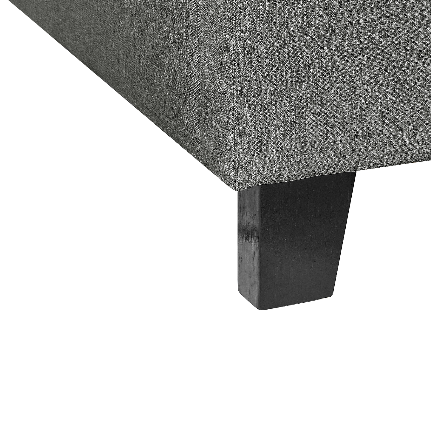 Bett mit Lattenrost Stoff ROANNE 90 x 200 cm Grau