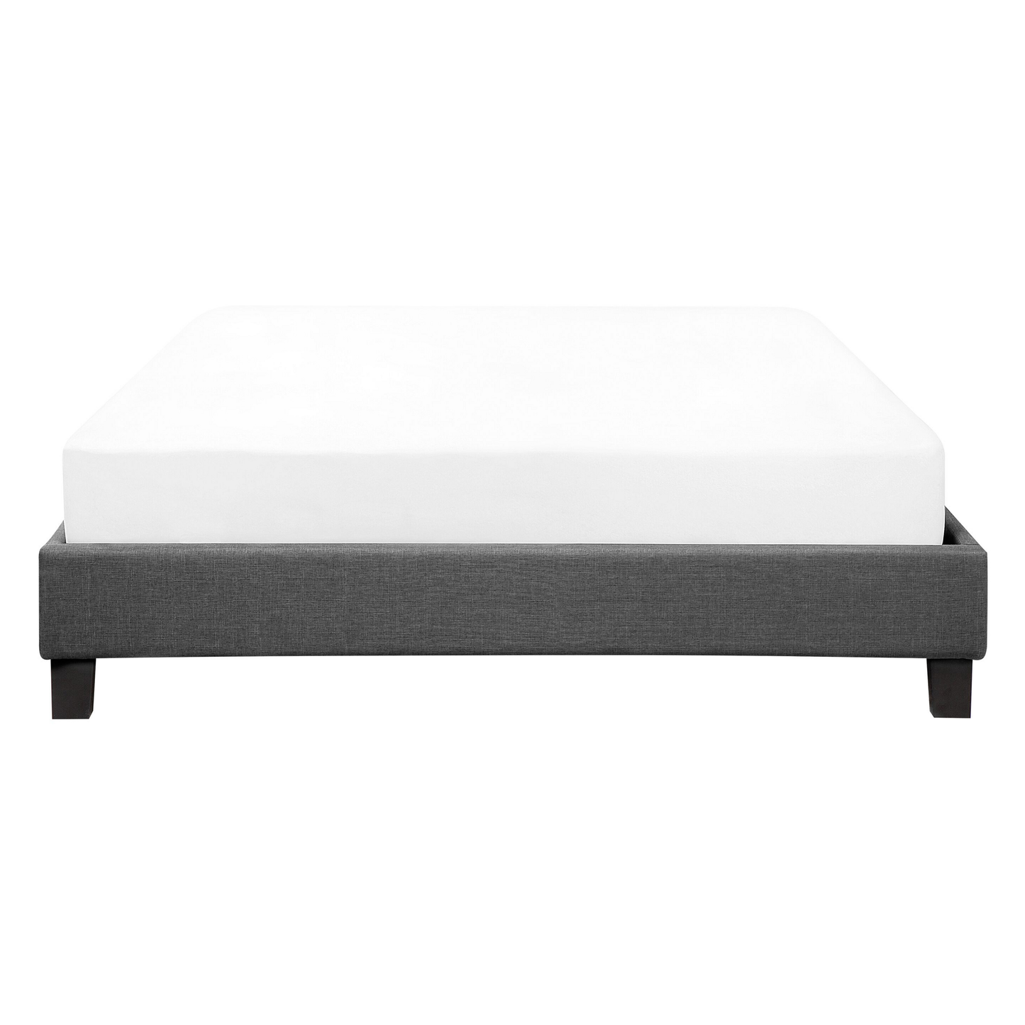 Bett mit Lattenrost Stoff ROANNE 140 x 200 cm Grau