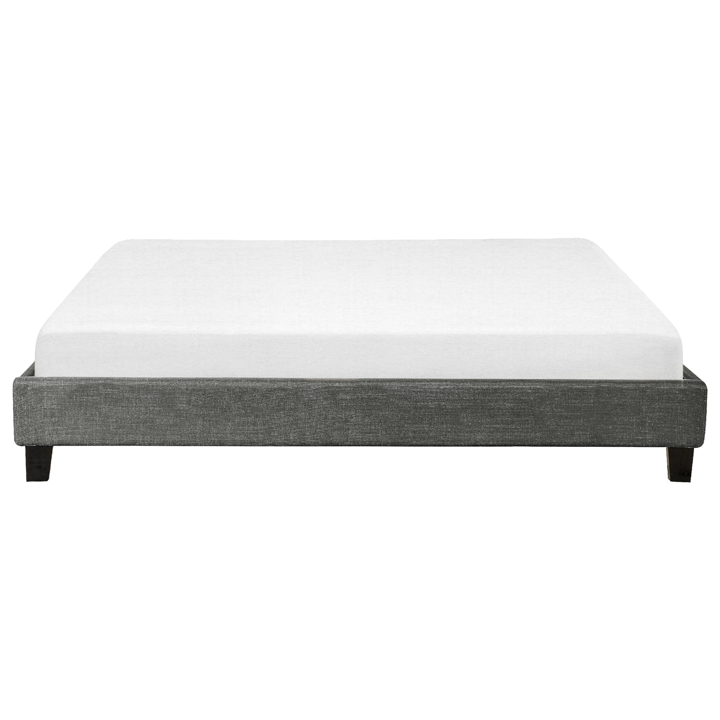 Bett mit Lattenrost Stoff ROANNE 180 x 200 cm Grau