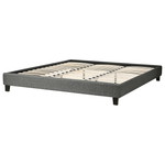 Bett mit Lattenrost Stoff ROANNE 180 x 200 cm Grau