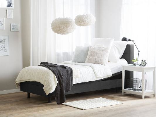 Bett verstellbar Stoff DUKE 80 x 200 cm Dunkelgrau