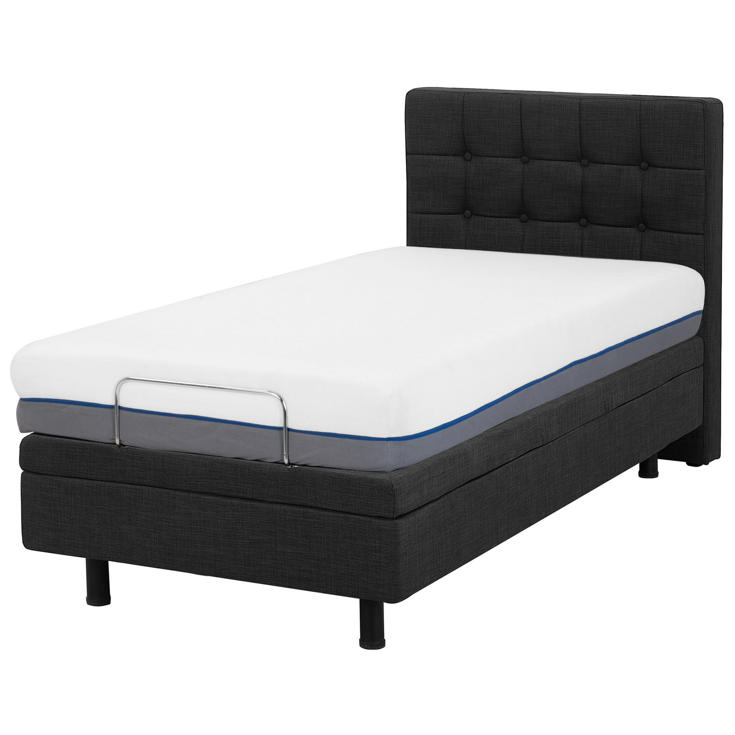 Bett verstellbar Stoff DUKE 80 x 200 cm Dunkelgrau