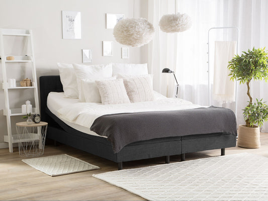 Bett verstellbar Stoff DUKE 160 x 200 cm Dunkelgrau