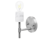 Wandleuchte Metall / Marmor silber / weiss 2er Set ARMERIA