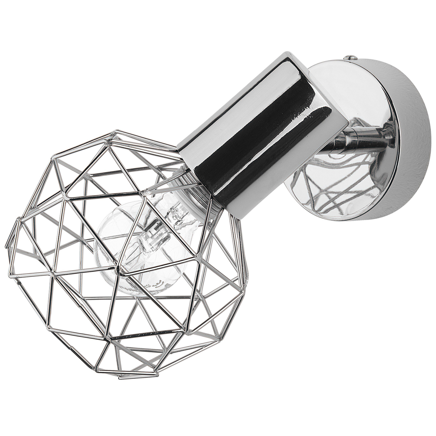 Wandleuchte Metall silber 2er Set Gitter-Design CHENAB