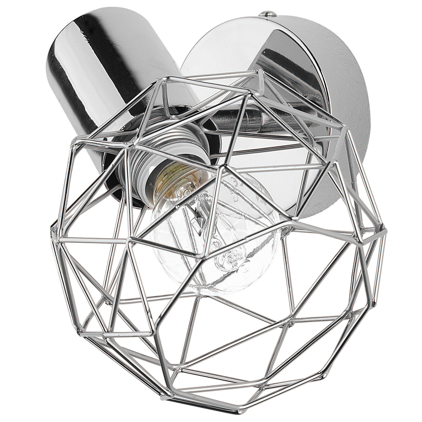 Wandleuchte Metall silber 2er Set Gitter-Design CHENAB