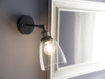 Wandlampe 2er Set LOVAT verstellbar Metall Transparent Schwarz