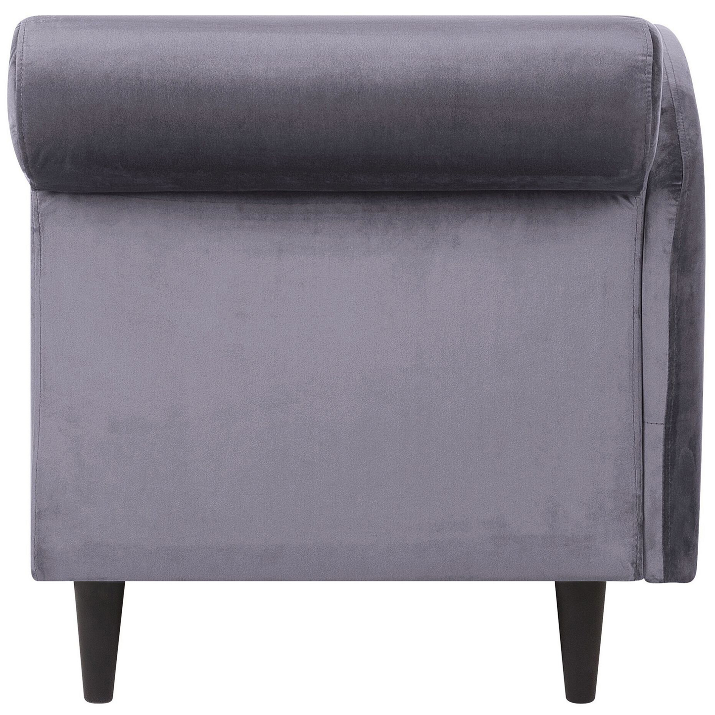 Chaiselongue Samtstoff dunkelgrau rechtsseitig LUIRO