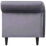 Chaiselongue Samtstoff dunkelgrau rechtsseitig LUIRO