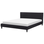 Bett mit LED Stoff FITOU 180 x 200 cm Schwarz