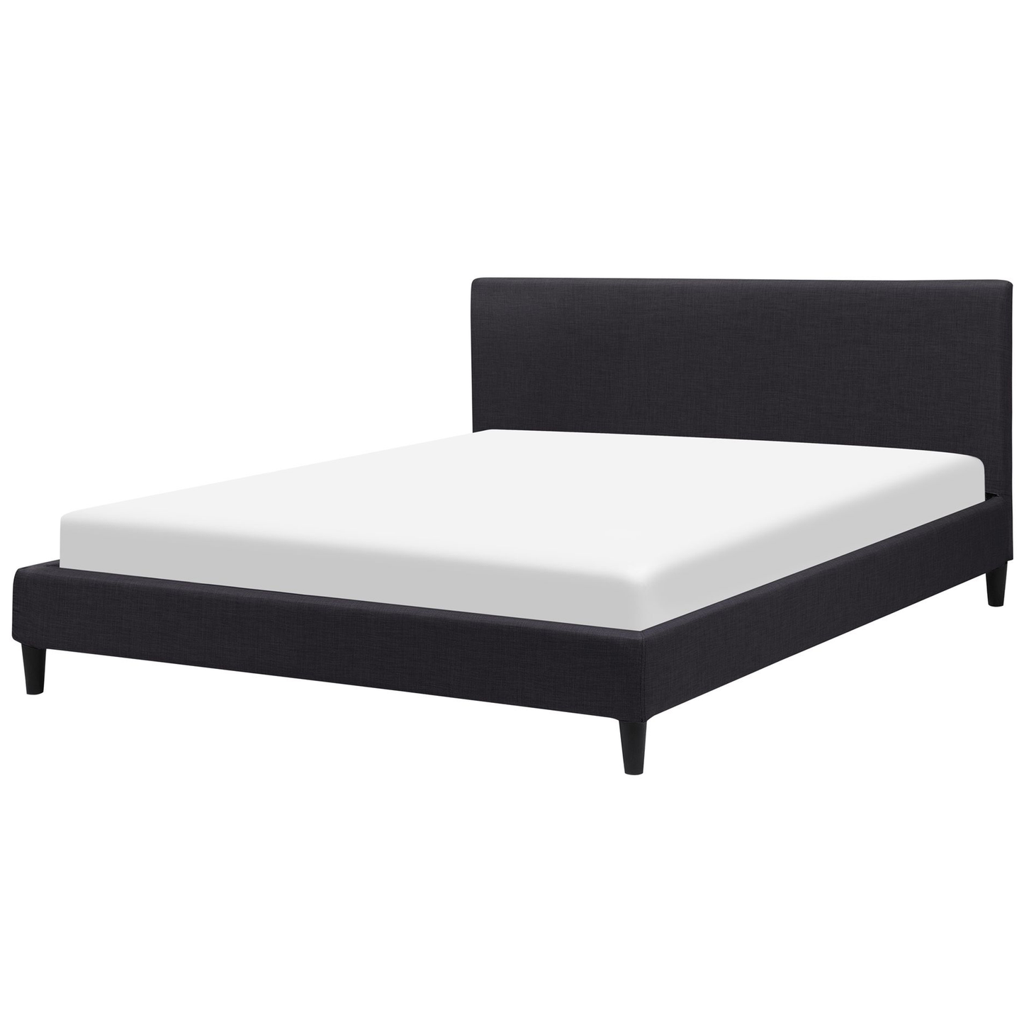 Bett mit LED Stoff FITOU 160 x 200 cm Schwarz
