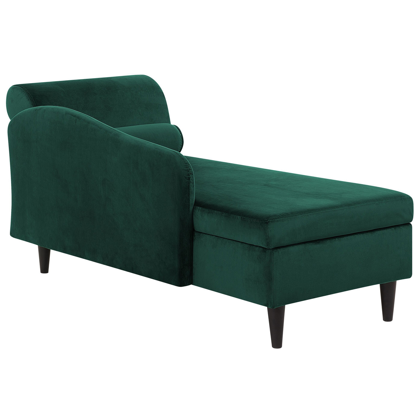Chaiselongue Samtstoff smaragdgrün rechtsseitig LUIRO