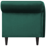 Chaiselongue Samtstoff smaragdgrün rechtsseitig LUIRO