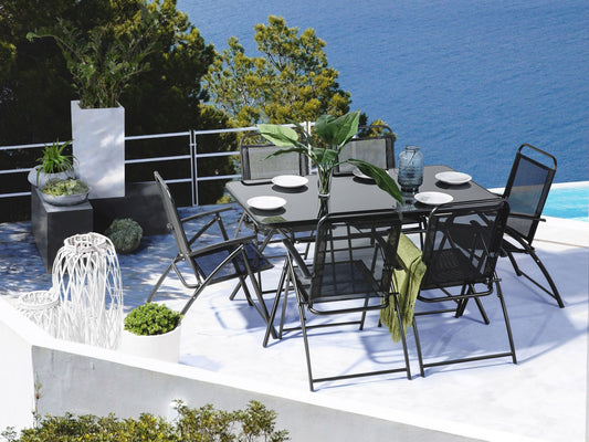 Gartenstuhl 6er Set LIVO Metall Schwarz