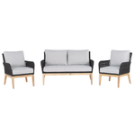 Lounge Set mit Tisch 4-Sitzer MERANO Akazienholz Grau