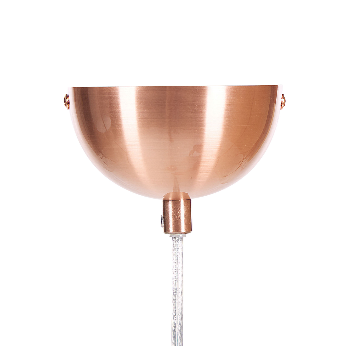 Hängelampe Metall kupferfarben / weiss glänzend Kugelform BOJANA