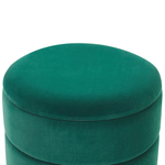 Pouf mit Stauraum Samtstoff dunkelgrün ⌀ 37 cm ELGIN