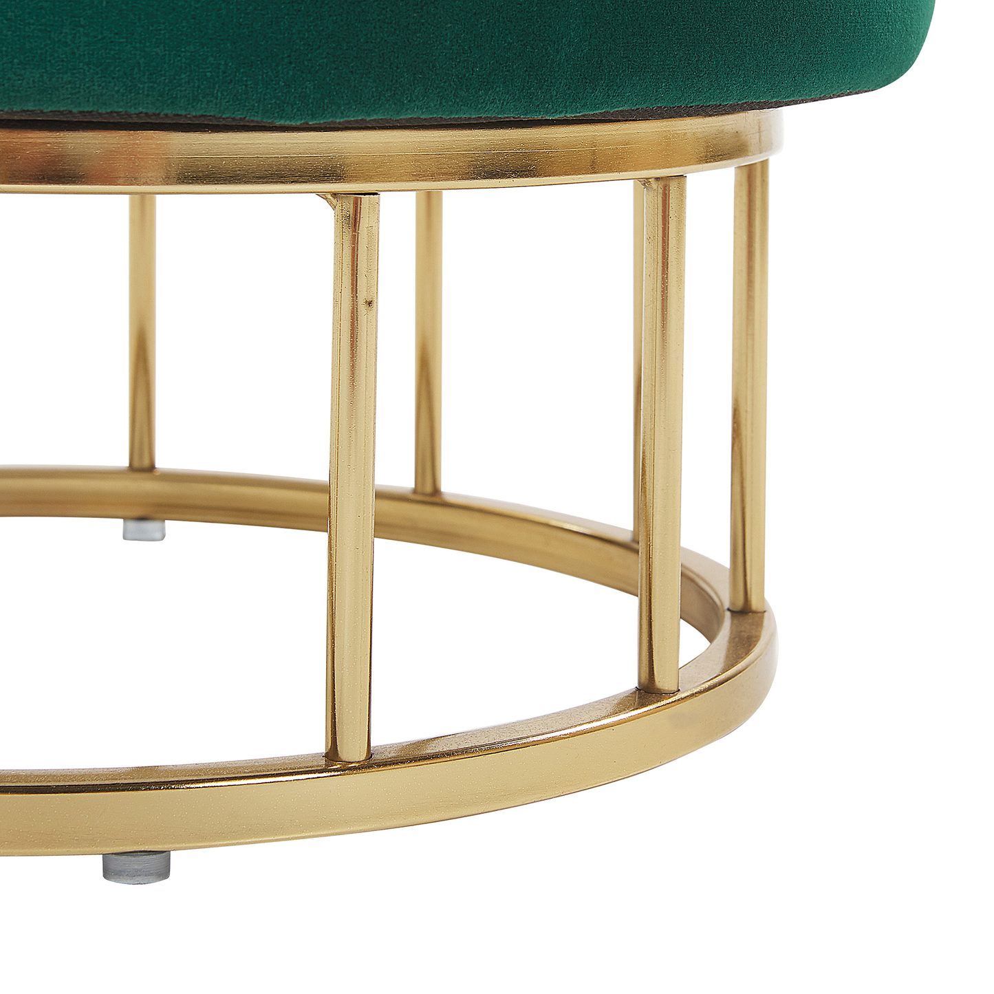 Pouf mit Stauraum Samtstoff dunkelgrün ⌀ 37 cm ELGIN
