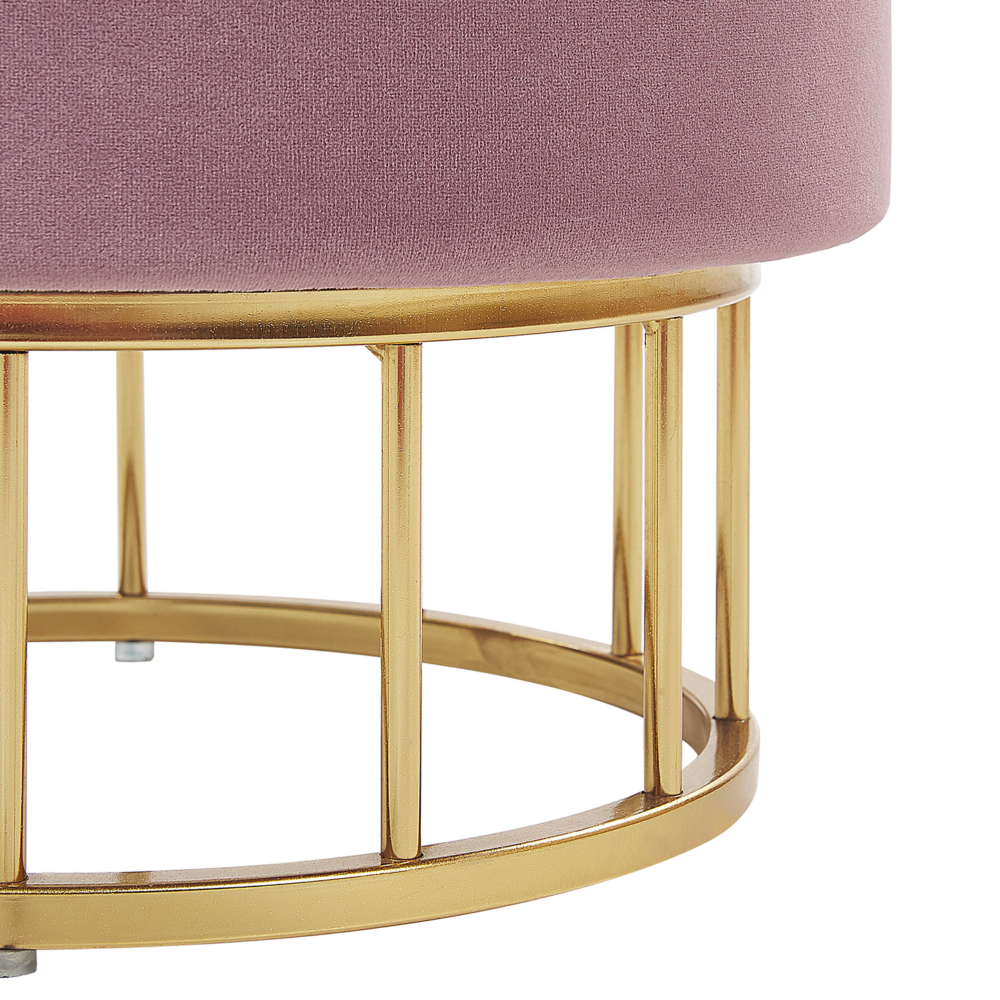 Pouf mit Stauraum Samtstoff rosa ⌀ 37 cm ELGIN