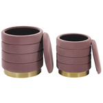 Pouf mit Stauraum Samtstoff rosa 2er Set GARLAND