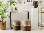 Pouf mit Stauraum Samtstoff braun 2er Set WICHITA