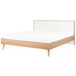 Bett mit LED SERRIS 180 x 200 cm Hellbraun