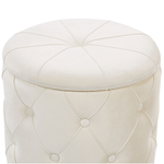 Pouf mit Stauraum Samtstoff cremeweiss 2er Set PUEBLO