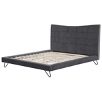 Bett mit Lattenrost Samtstoff LANNION 180 x 200 cm Dunkelgrau