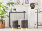 Pouf mit Stauraum Samtstoff grau 2er Set MIRAMAR