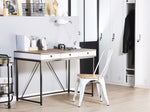 Schreibtisch heller Holzfarbton / weiss 120 x 60 cm 3 Schubladen HINTON
