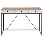 Schreibtisch heller Holzfarbton / weiss 120 x 60 cm 3 Schubladen HINTON