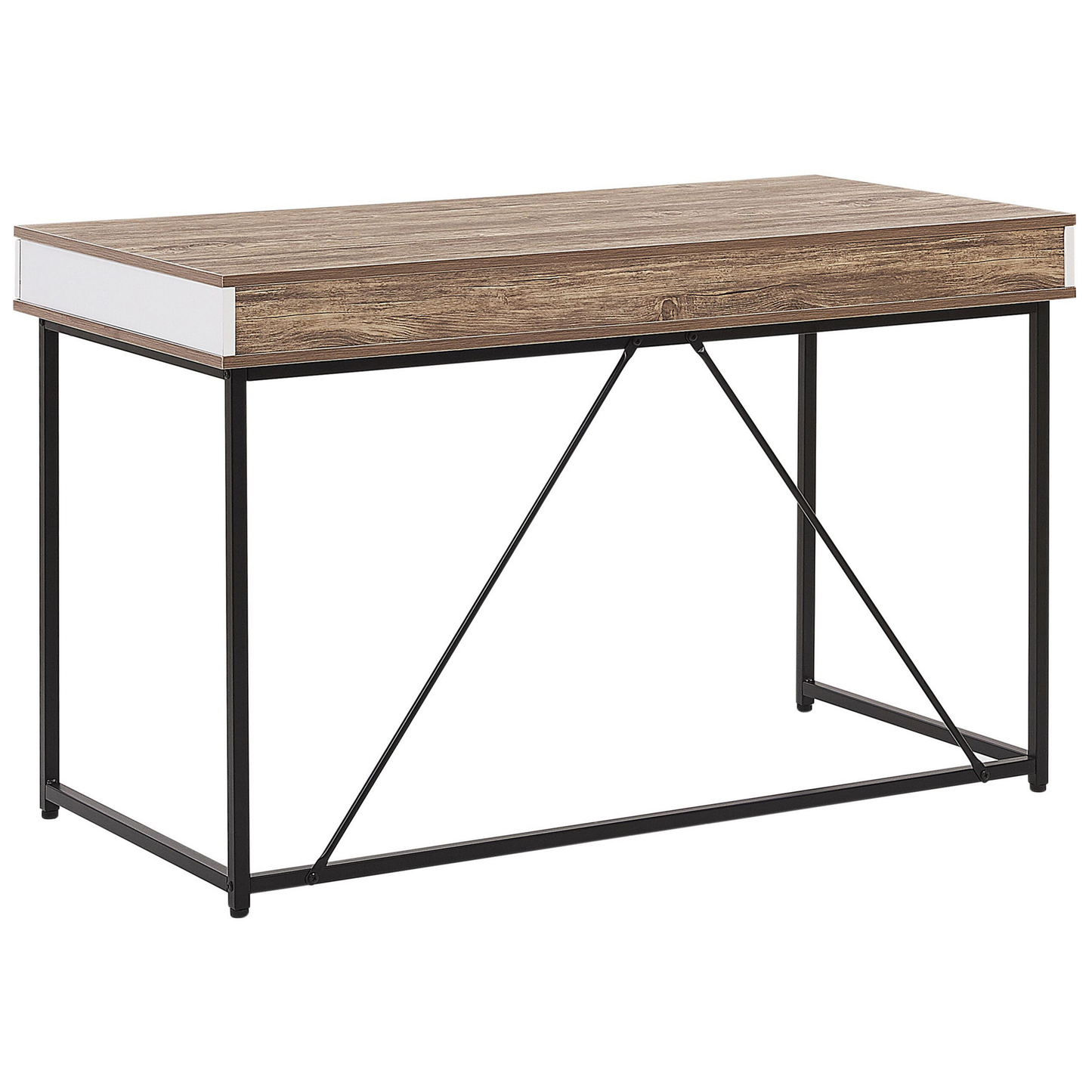 Schreibtisch heller Holzfarbton / weiss 120 x 60 cm 3 Schubladen HINTON