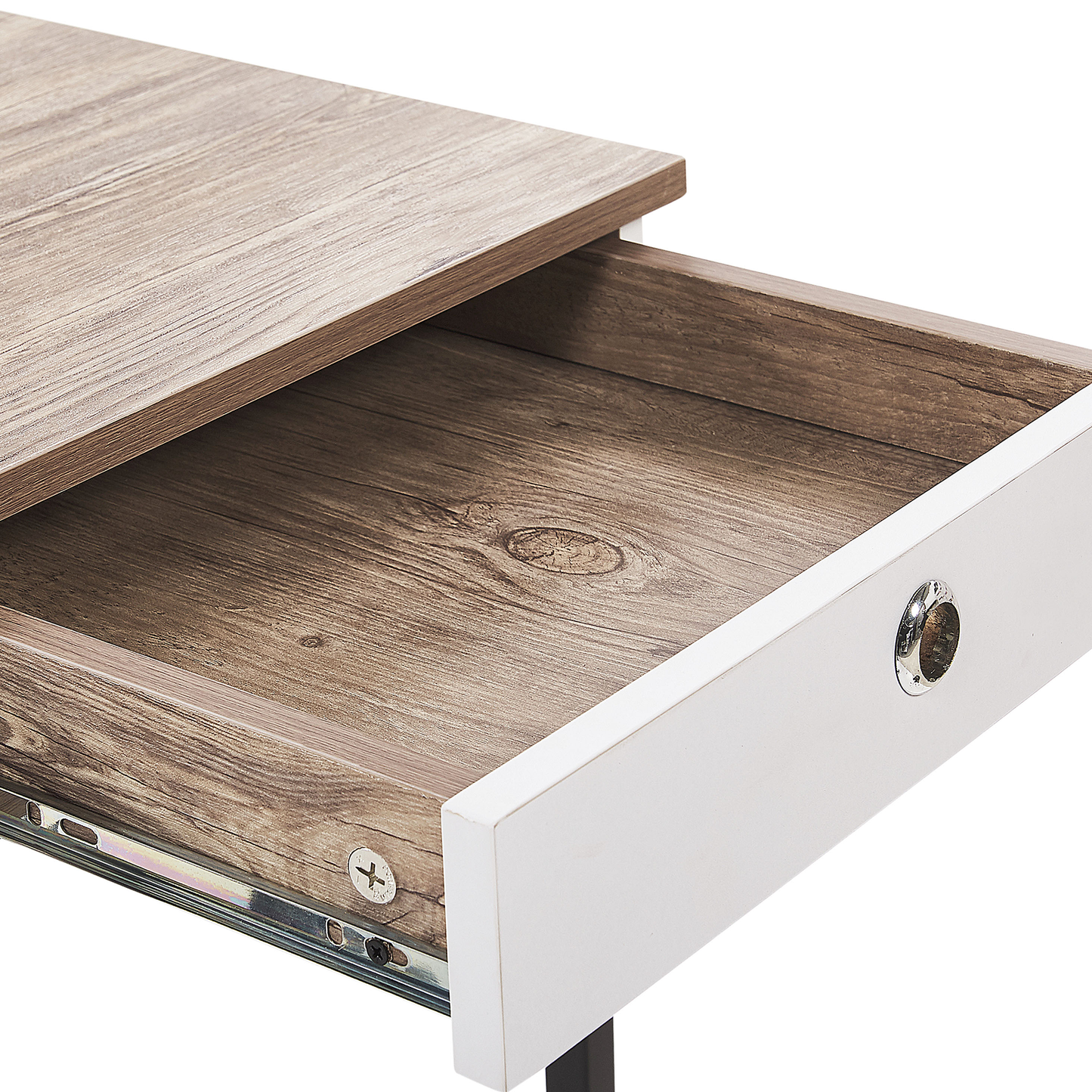 Schreibtisch heller Holzfarbton / weiss 120 x 60 cm 3 Schubladen HINTON
