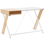 Schreibtisch heller Holzfarbton / weiss 120 x 60 cm HAMDEN