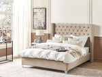 Bett mit Lattenrost Samtstoff LUBBON 160 x 200 cm Beige