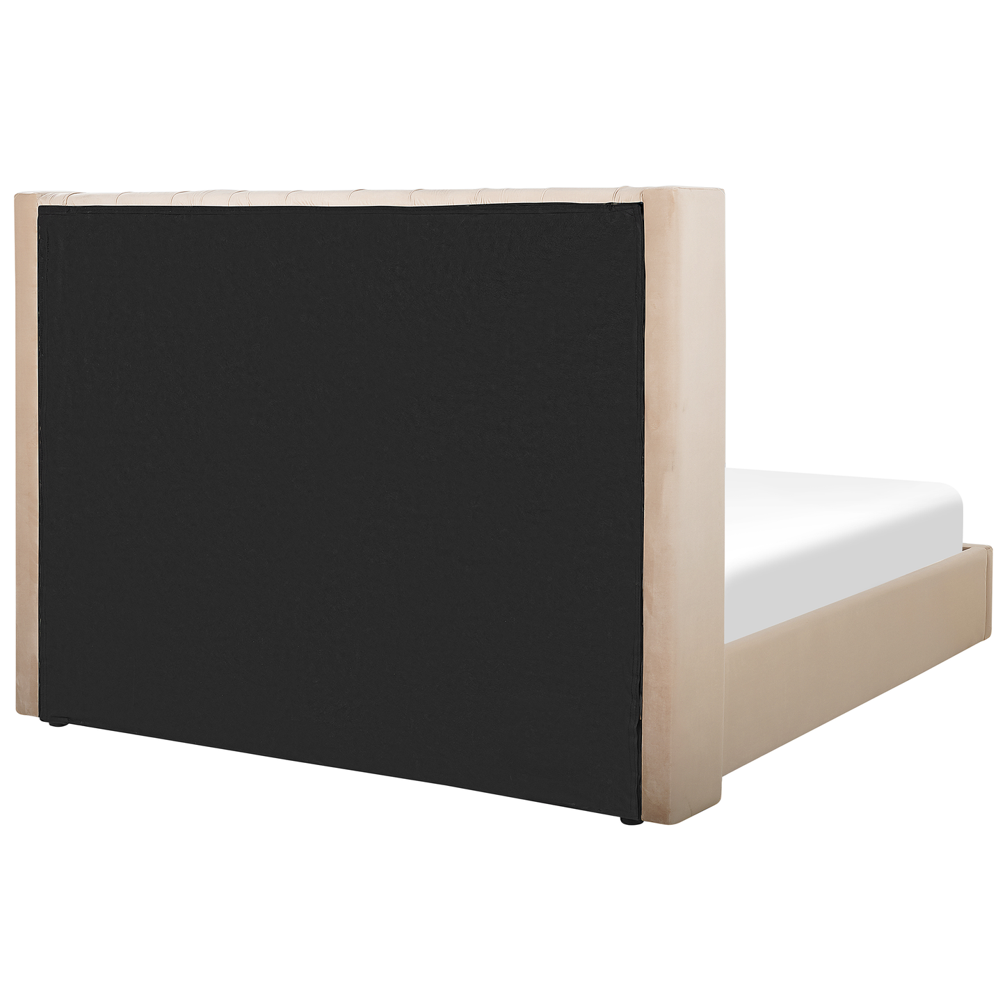 Bett mit Stauraum Samtstoff LUBBON 160 x 200 cm Beige