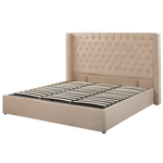 Bett mit Stauraum Samtstoff LUBBON 180 x 200 cm Beige