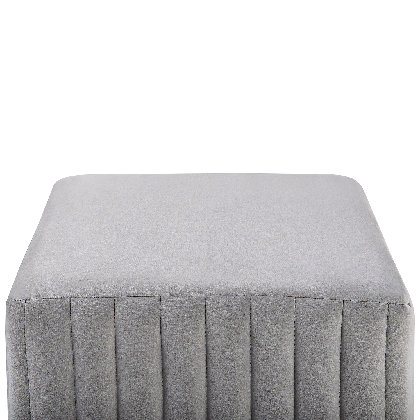 Pouf hellgrau Samtstoff 45 x 45 cm DAYTON