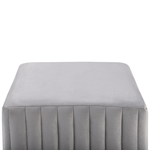 Pouf hellgrau Samtstoff 45 x 45 cm DAYTON