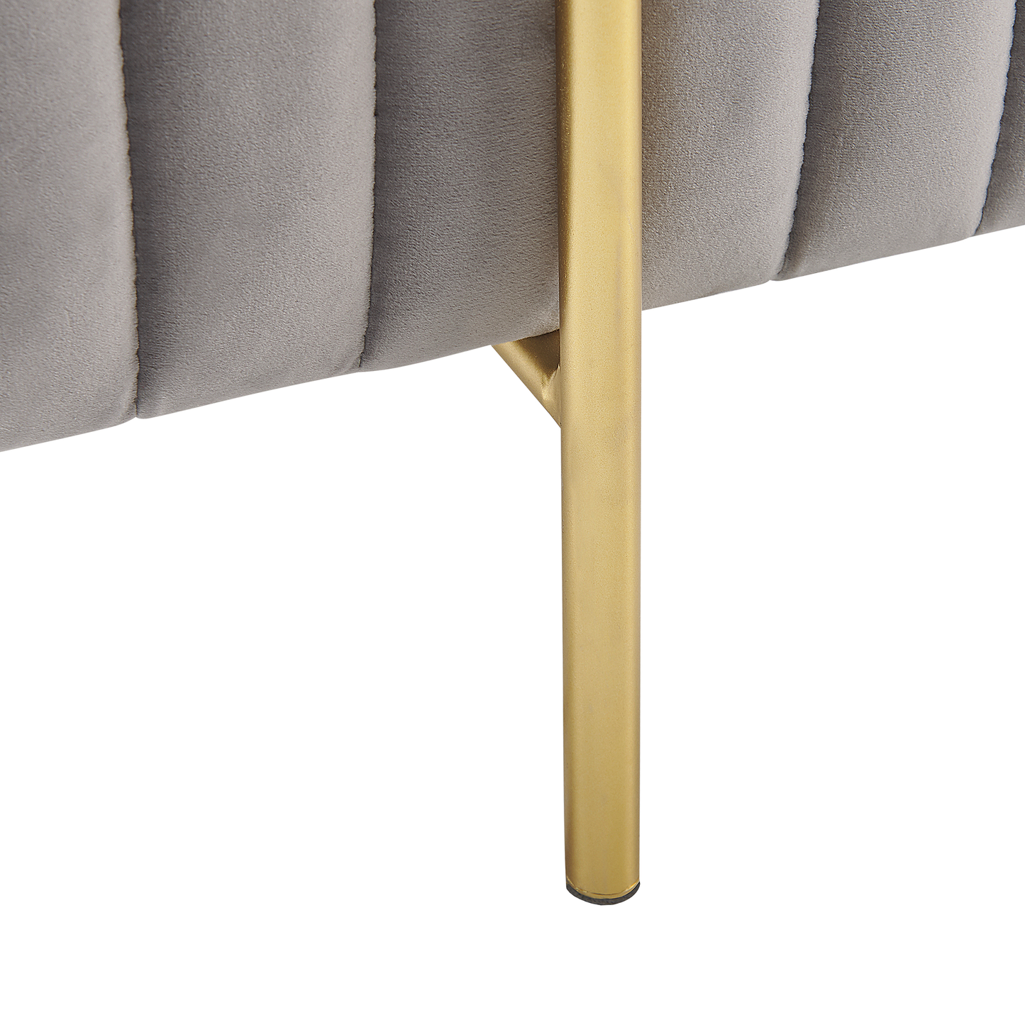 Pouf hellgrau Samtstoff 45 x 45 cm DAYTON