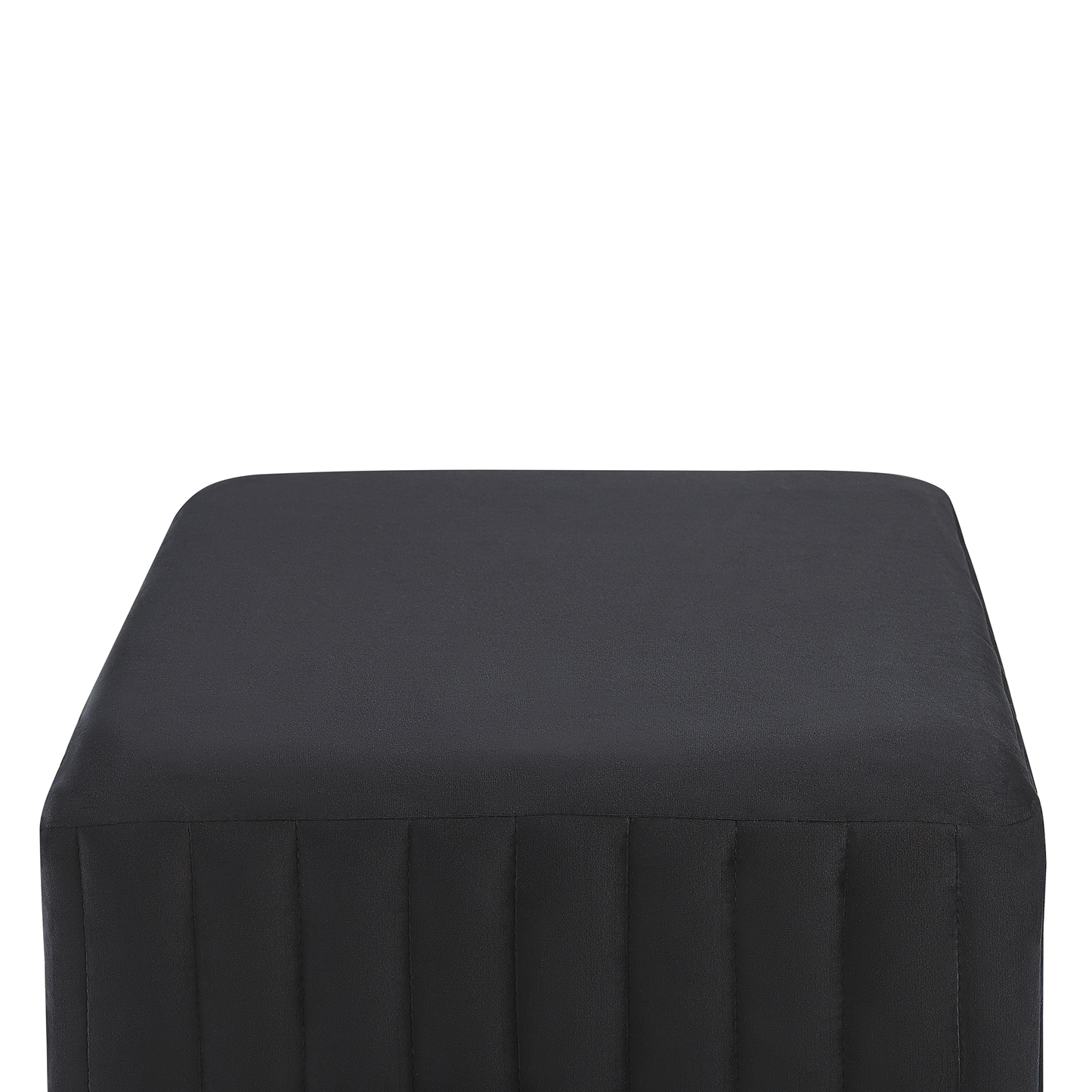 Pouf schwarz Samtstoff goldene Metallbeine 45 x 45 cm DAYTON